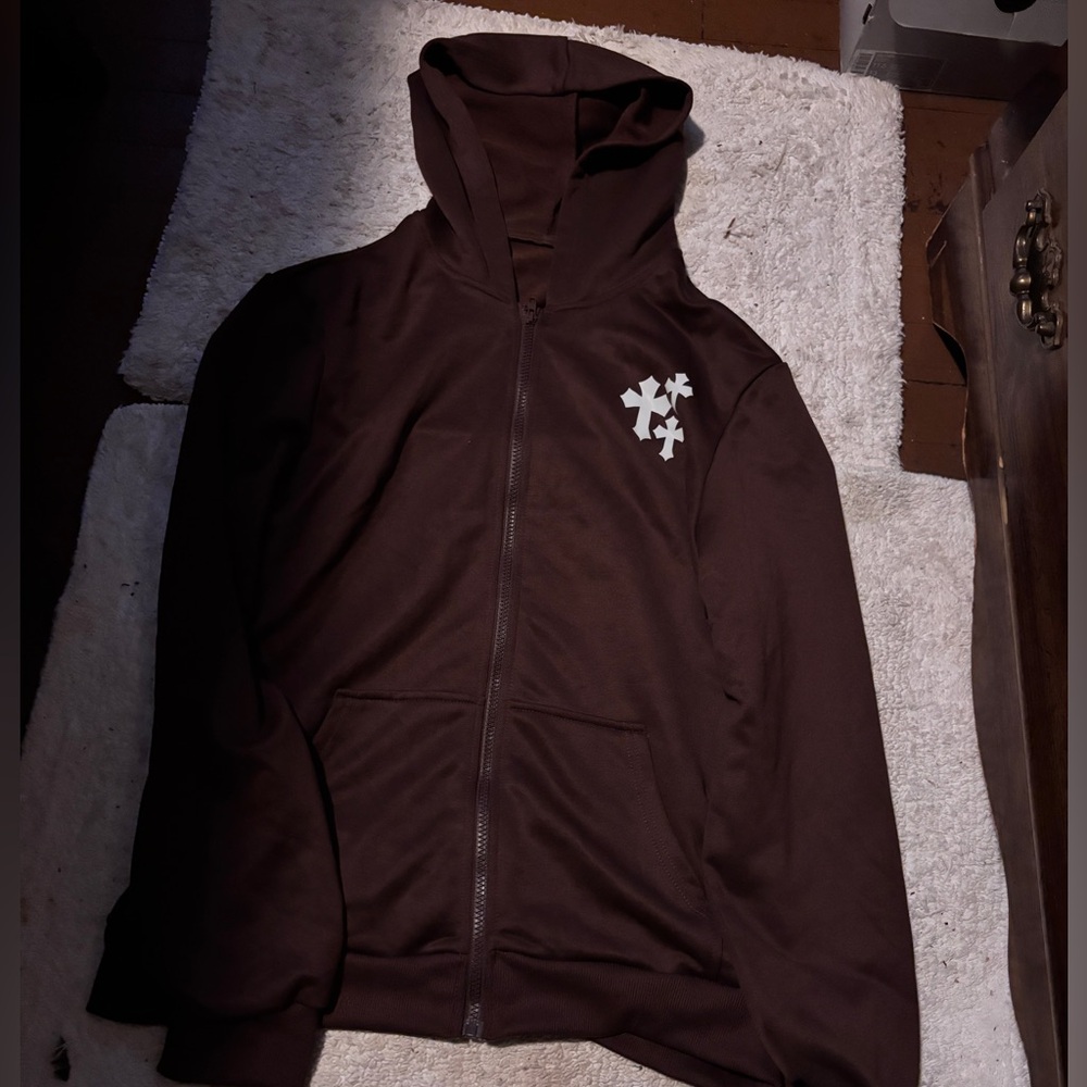 Manfinity Homme Men's Cross Print Zip-up Hoodie